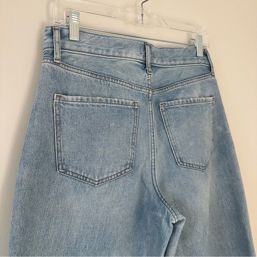 Express Women’s Wide Leg High Rise Jeans Classic Blue Casual Straight Size 4 - Picture 11 of 16